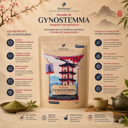 GYNOSTEMMA (JIAOGULAN) 250 g – HERBOSIA L’Herbe de l’Immortalité • Vitalité • Équilibre • Adaptation au stress